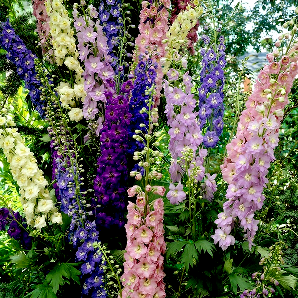 Delphinium Giant Cottage Style Mixed Larkspur