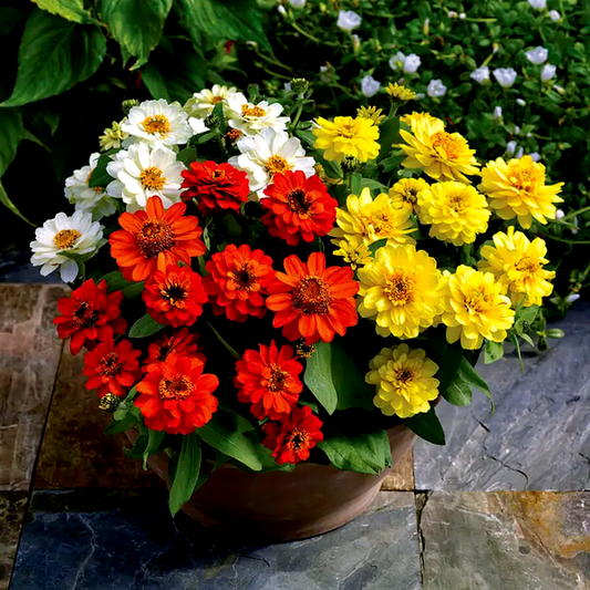 Profusion Double Sunrise Mix Zinnia Seeds